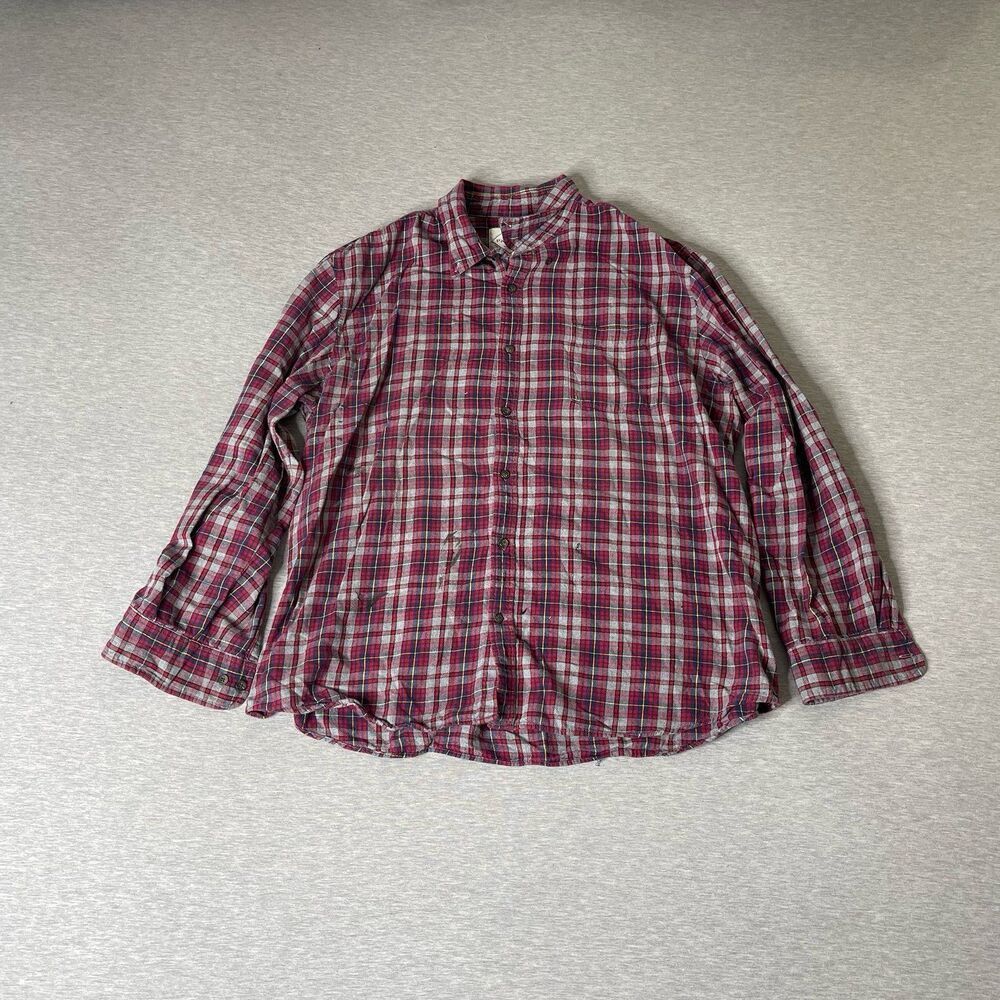St. John’s Bay Men's Plaid Print Loose Fit Flannel Button-Down Shirt